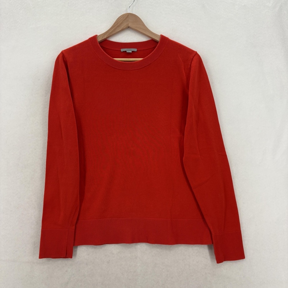 COS Sweater Mens Medium Red 100% Cotton Crewneck Lightweight Knit Pullover Top